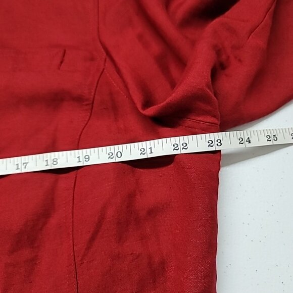 Emma James Women's Size 14 Linen Rayon Blend 3/4 Sleeve Blouse Shacket W Pockets - Picture 10 of 13